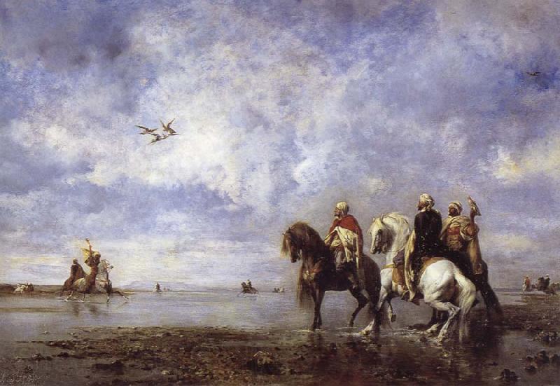 Eugene Fromentin Arab Horsemen Resting Spain oil painting art